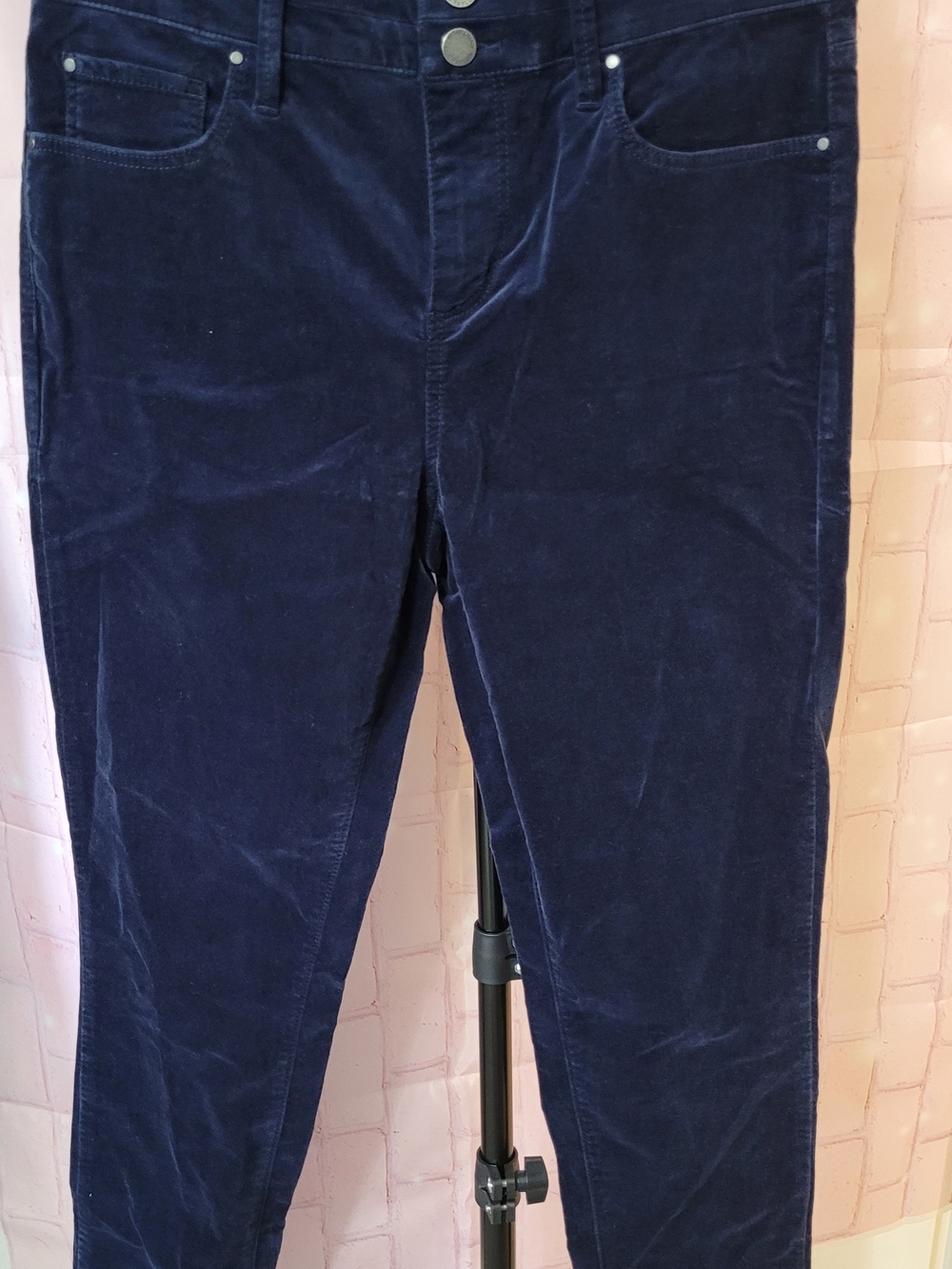 Womens Ann Taylor Vintage Navy Corduroy High Rise Skinny Pants Size 8